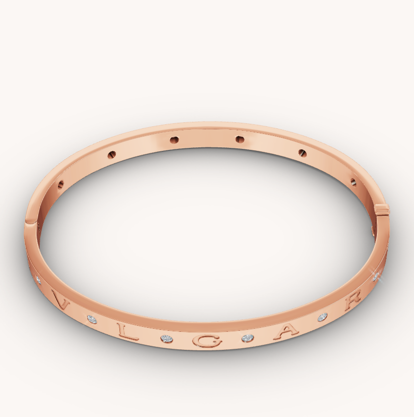 [Clover Jewelrys]ZERO 1 PINK GOLD 12 DIAMONDS BRACELET