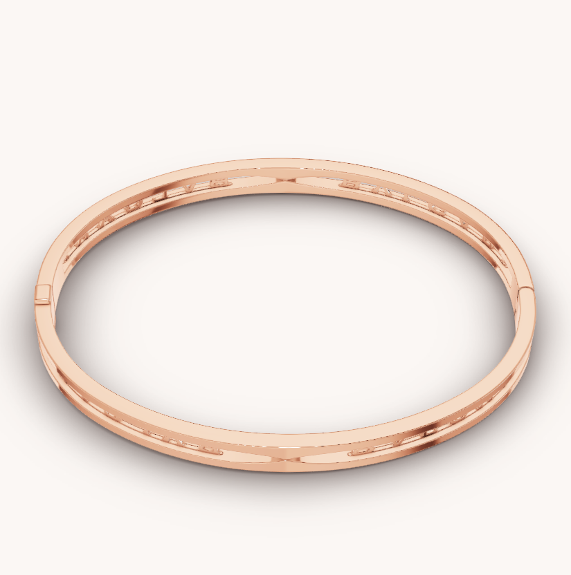 [Clover Jewelrys]ZERO 1 SPIRAL LOGO PINK GOLD BRACELET