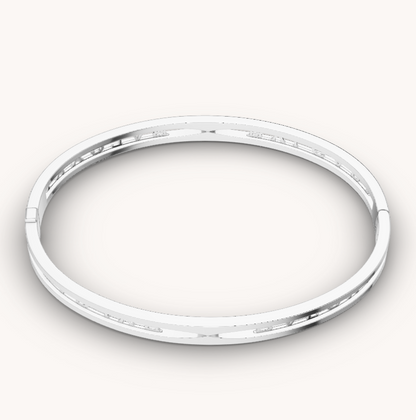 [Clover Jewelrys]ZERO 1 SPIRAL LOGO SILVER BRACELET