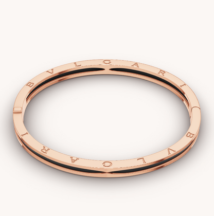 [Clover Jewelrys]ZERO 1 PINK GOLD WITH BLACK CERAMIC BRACELET