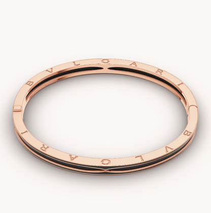 [Clover Jewelrys]ZERO 1 PINK GOLD WITH MATTE BLACK CERAMIC BRACELET