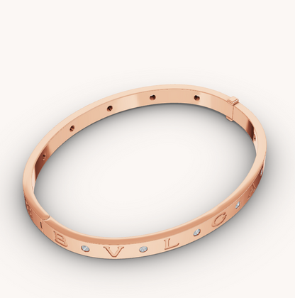 [Clover Jewelrys]ZERO 1 PINK GOLD 12 DIAMONDS BRACELET