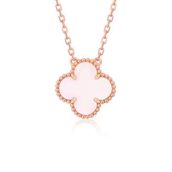 [Clover Jewelrys]CLOVER 15MM PINK MOTHER-OF-PEARL SINGLE FLOWER NECKLACE