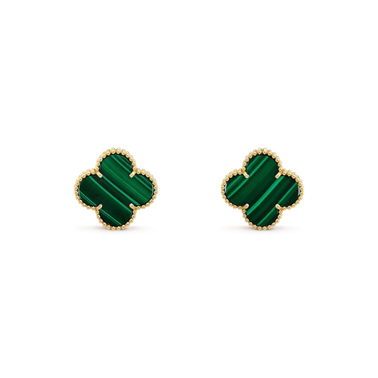 [Clover Jewelrys]CLOVER MINI 9.5MM MALACHITE  EARRINGS