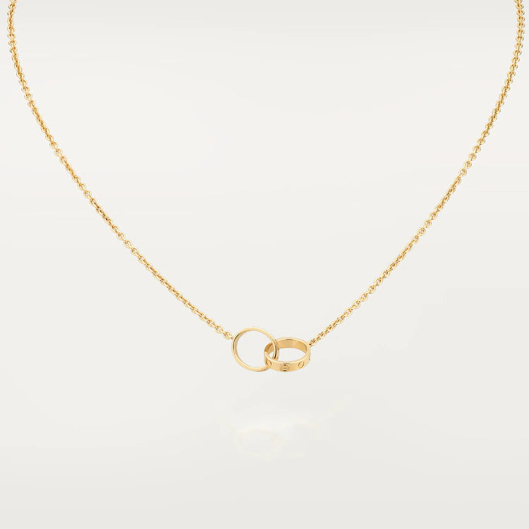 [Clover Jewelrys]LOVE NECKLACE DOUBLE RING GOLD