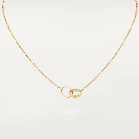 [Clover Jewelrys]LOVE NECKLACE DOUBLE RING GOLD