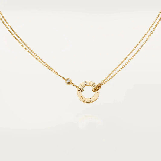 [Clover Jewelrys]LOVE NECKLACE 16MM 2 DIAMONDS