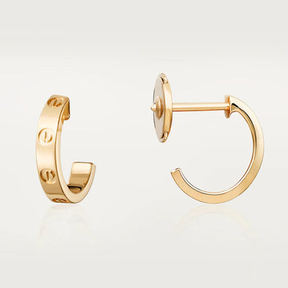 [Clover Jewelrys]LOVE EARRINGS 2.65MM PINK GOLD