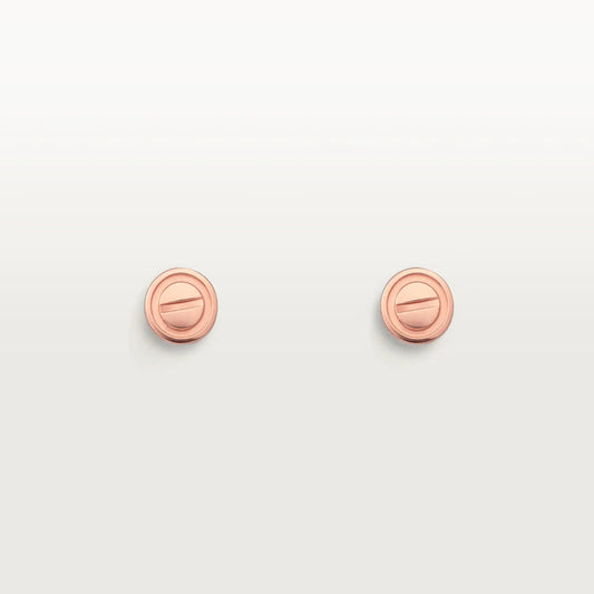 [Clover Jewelrys]LOVE EARRINGS PINK GOLD 10MM