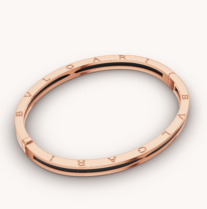 [Clover Jewelrys]ZERO 1 PINK GOLD WITH BLACK CERAMIC BRACELET