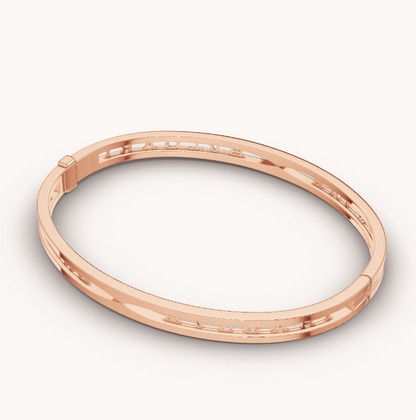 [Clover Jewelrys]ZERO 1 SPIRAL LOGO PINK GOLD BRACELET