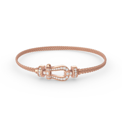 [Clover Jewelrys]FORCE SMALL HORSESHOE  DIAMOND CHAIN ROPE BRACELET