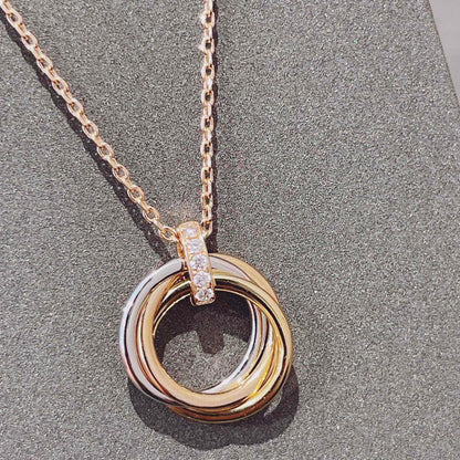 [Clover Jewelrys]TRINITY NECKLACE GOLD  DIAMONDS