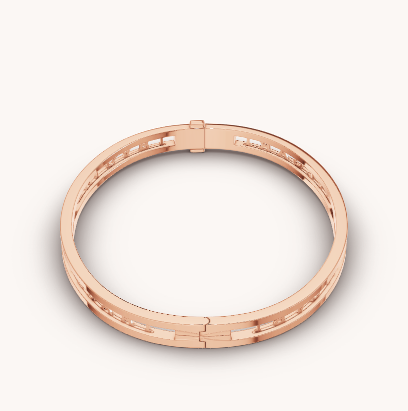 [Clover Jewelrys]ZERO 1 SPIRAL LOGO PINK GOLD BRACELET