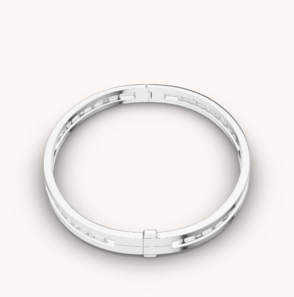 [Clover Jewelrys]ZERO 1 SPIRAL LOGO SILVER BRACELET