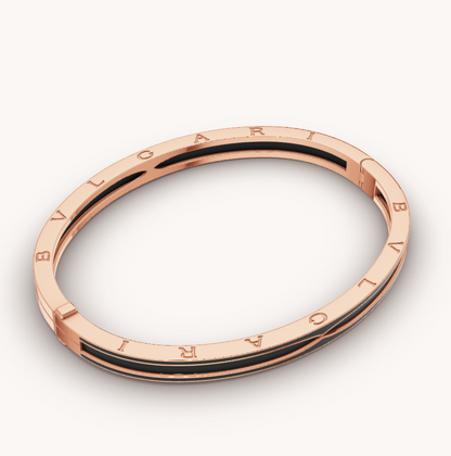 [Clover Jewelrys]ZERO 1 PINK GOLD WITH MATTE BLACK CERAMIC BRACELET