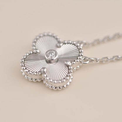 [Clover Jewelrys]CLOVER  15MM DIAMOND LASER NECKLACE SILVER