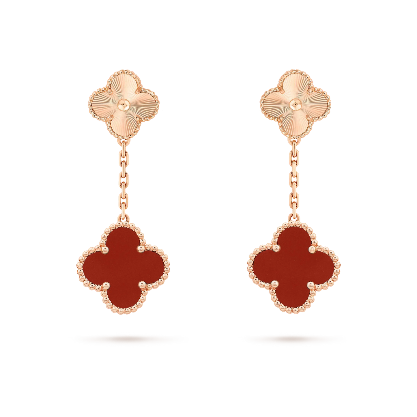 [Clover Jewelrys]CLOVER 2 MOTIF  LASER CARNELIAN EARRINGS