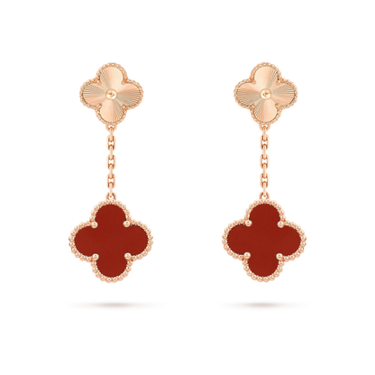 [Clover Jewelrys]CLOVER 2 MOTIF  LASER CARNELIAN EARRINGS