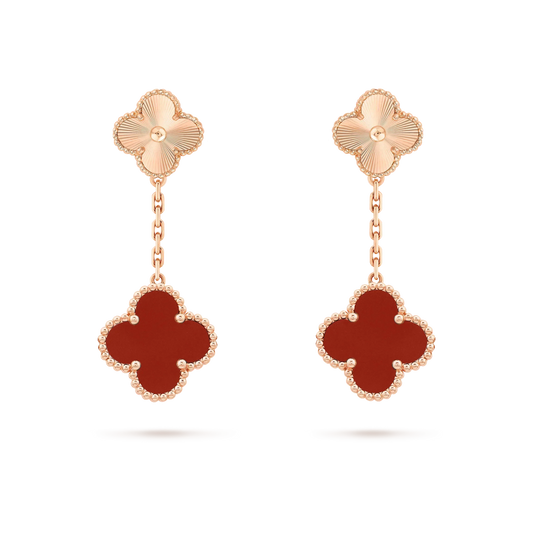 [Clover Jewelrys]CLOVER 2 MOTIF  LASER CARNELIAN EARRINGS