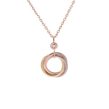 [Clover Jewelrys]TRINITY SILVER GOLD PINK GOLD NECKLACE