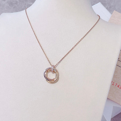 [Clover Jewelrys]TRINITY NECKLACE GOLD  DIAMONDS