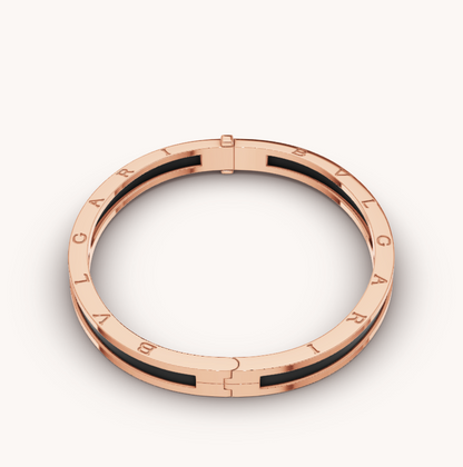 [Clover Jewelrys]ZERO 1 PINK GOLD WITH BLACK CERAMIC BRACELET