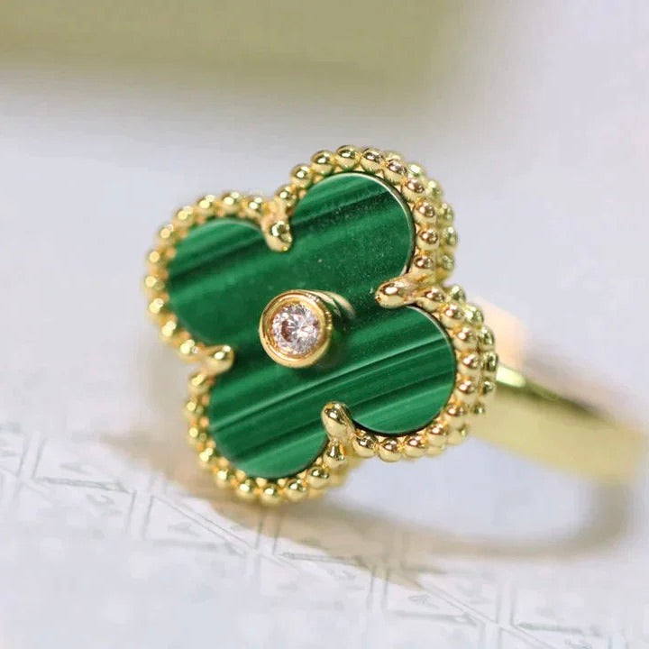 [Clover Jewelrys]CLOVER MALACHITE RING GOLD DIAMOND