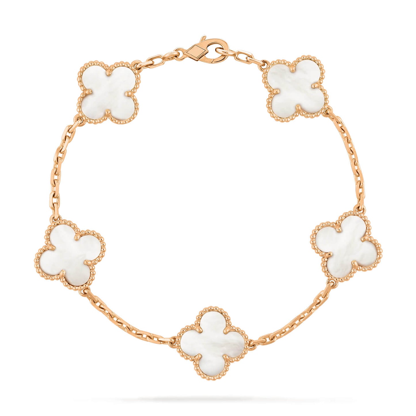 [Clover Jewelrys]CLOVER  5 MOTIF WHITE MOP BRACELET