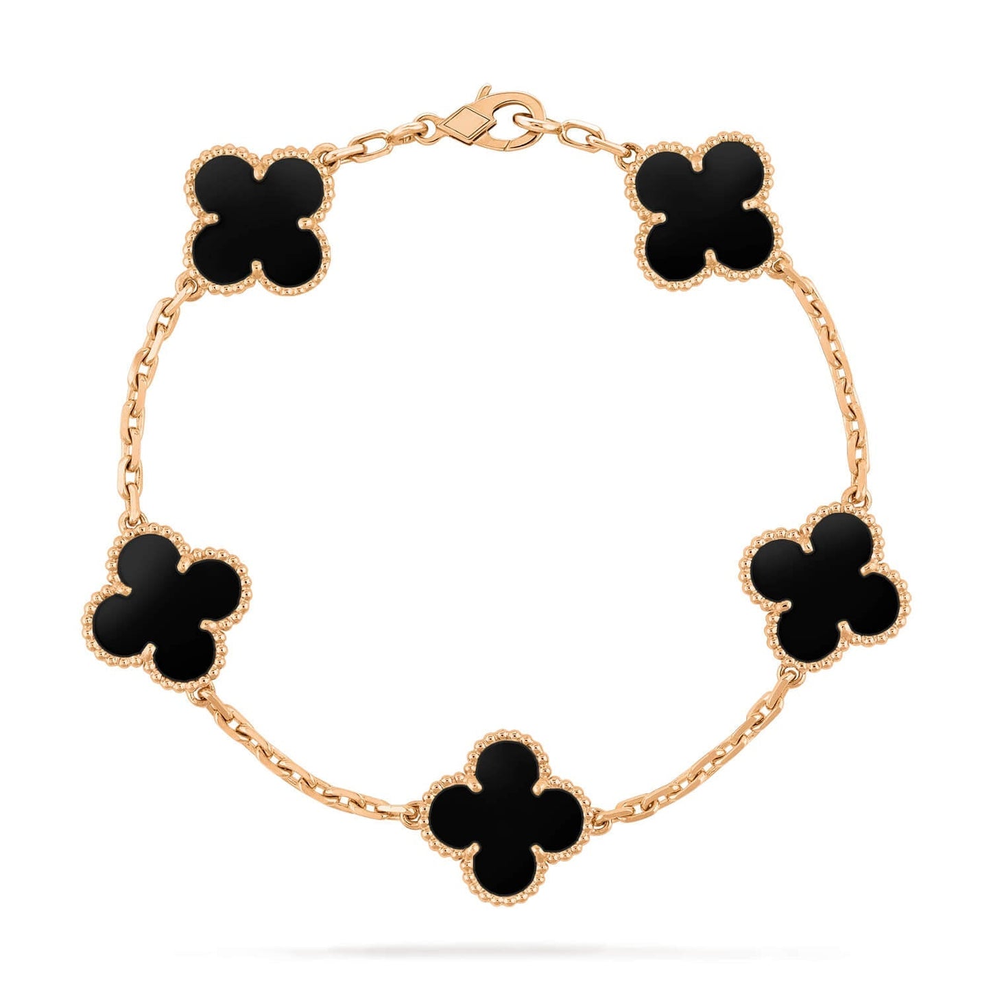 [Clover Jewelrys]CLOVER  5 MOTIFS BLACK ONYX BRACELET