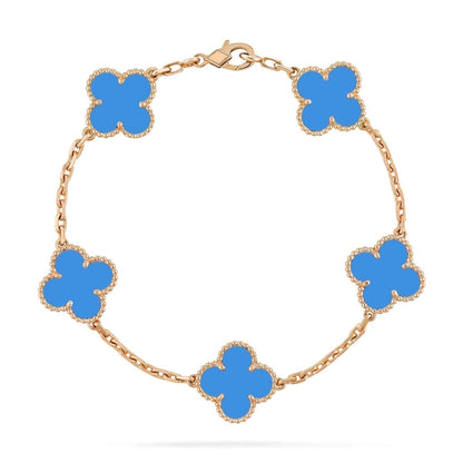 [Clover Jewelrys]CLOVER 5 MOTIFS BLUE AGATE BRACELET