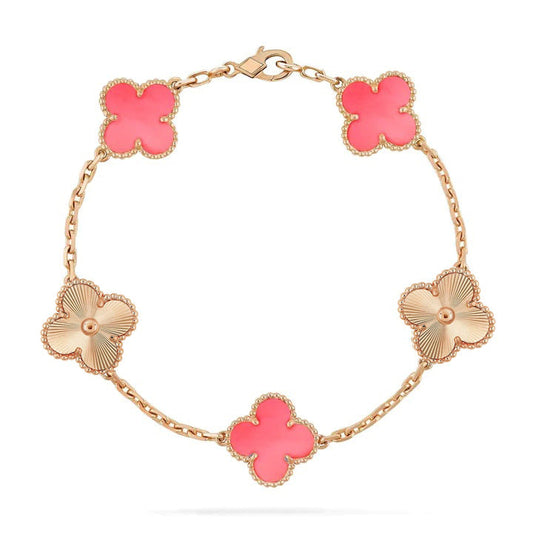 [Clover Jewelrys]CLOVER BRACELET 5 MOTIF PINK AND PINK GOLD