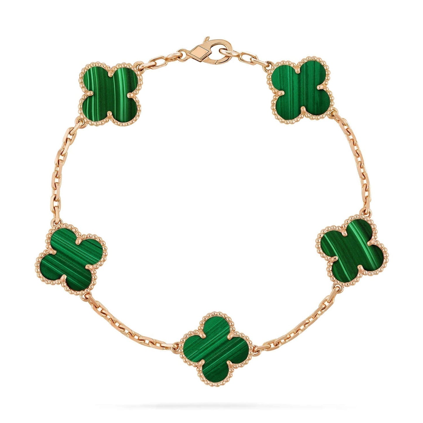 [Clover Jewelrys]CLOVER 5 MOTIFS MALACHITE BRACELET