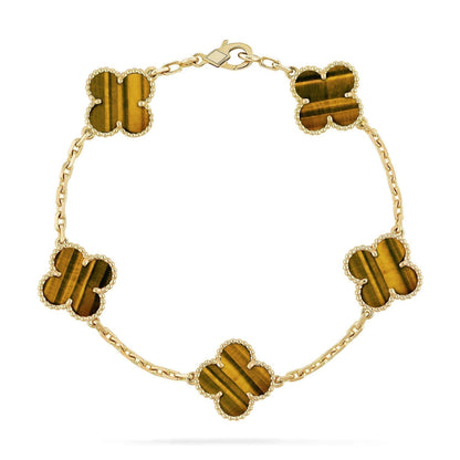 [Clover Jewelrys]CLOVER  5 MOTIFS TIGER EYE BRACELET