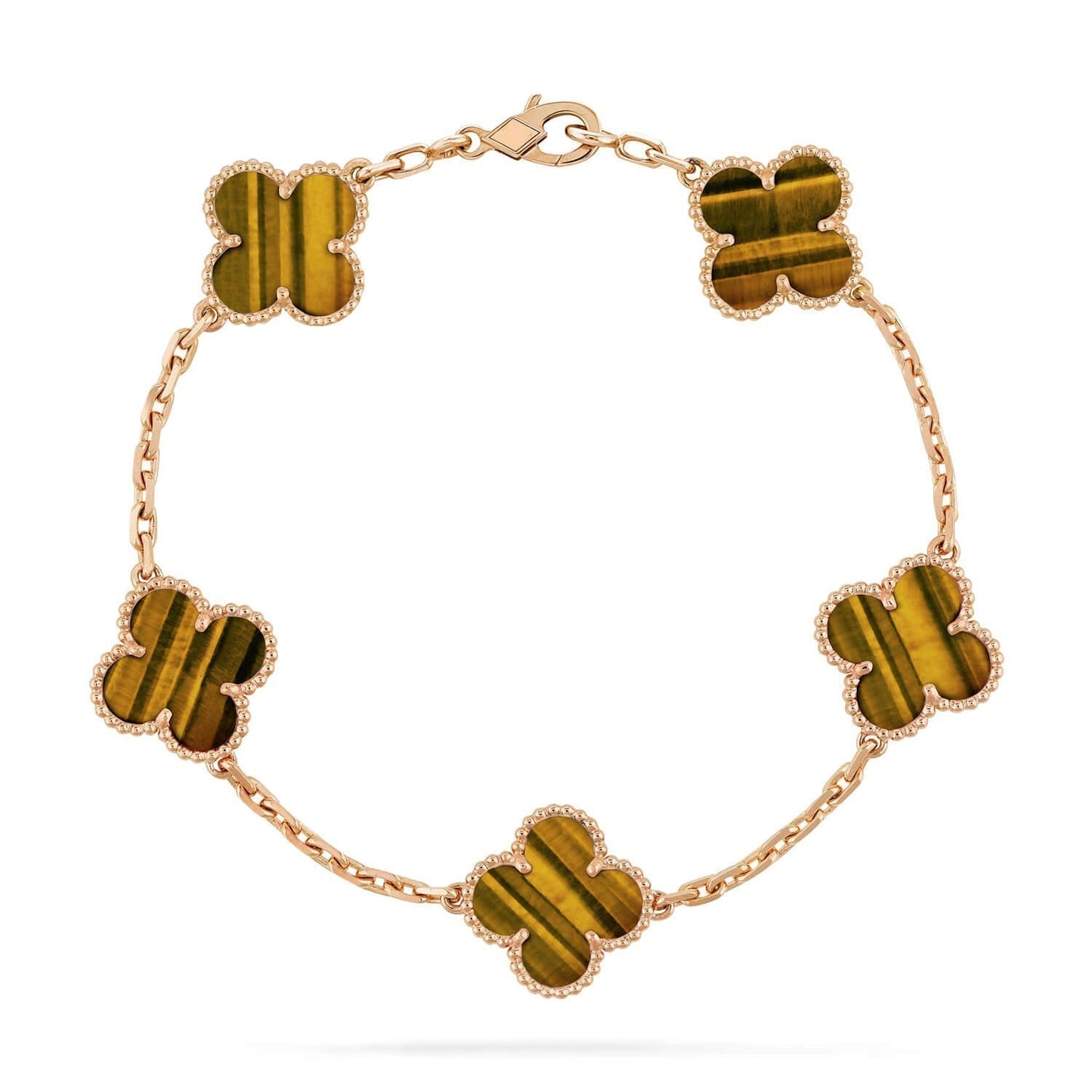 [Clover Jewelrys]CLOVER  5 MOTIFS TIGER EYE BRACELET