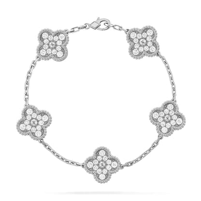 [Clover Jewelrys]CLOVER 5 MOTIFS  DIAMOND BRACELET SILVER