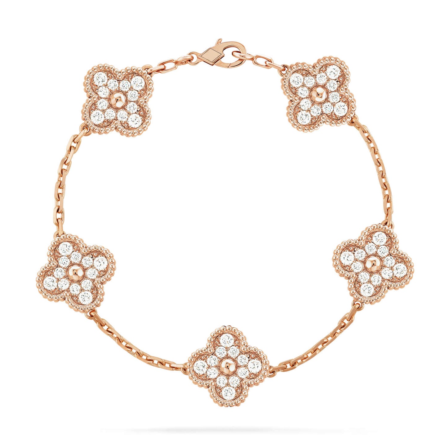 [Clover Jewelrys]CLOVER 5 MOTIFS  FULL DIAMOND BRACELET