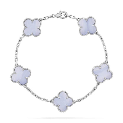 [Clover Jewelrys]CLOVER  5 MOTIF PURPLE CHALCEDONY BRACELET SILVER