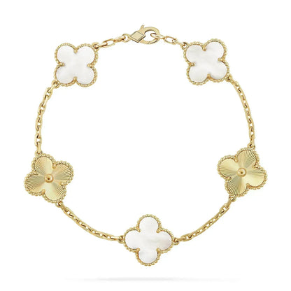 [Clover Jewelrys]CLOVER BRACELET 5 MOTIF WHITE MOP PINK GOLD