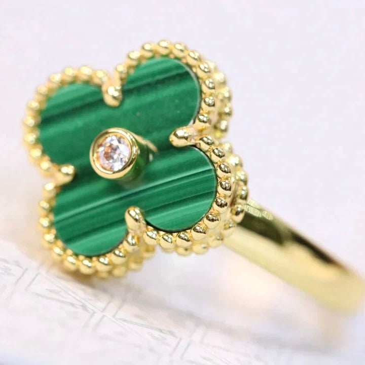 [Clover Jewelrys]CLOVER MALACHITE RING GOLD DIAMOND