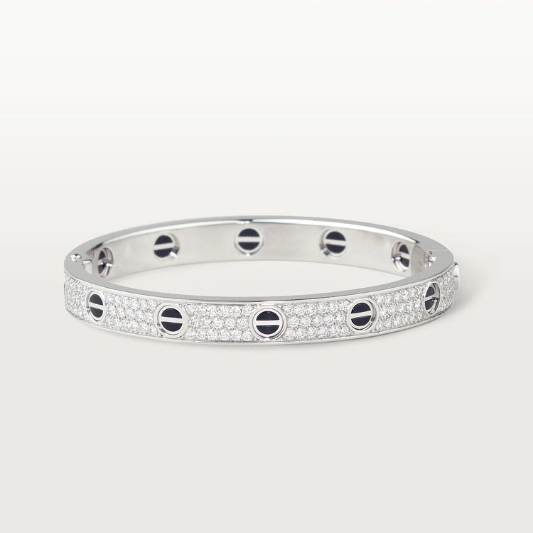 [Clover Jewelrys]LOVE BRACELET 6.1MM DIAMOND-PAVED CERAMIC