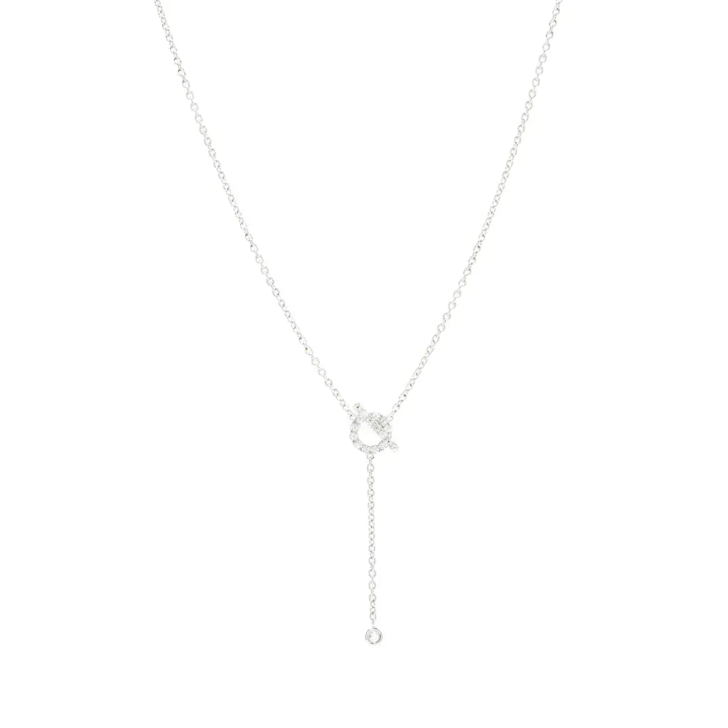 [Clover Jewelrys]FINESSE SILVER DIAMOND NECKLACE