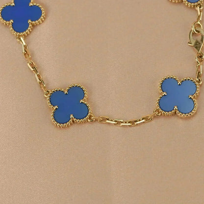 [Clover Jewelrys]CLOVER 5 MOTIFS BLUE AGATE BRACELET