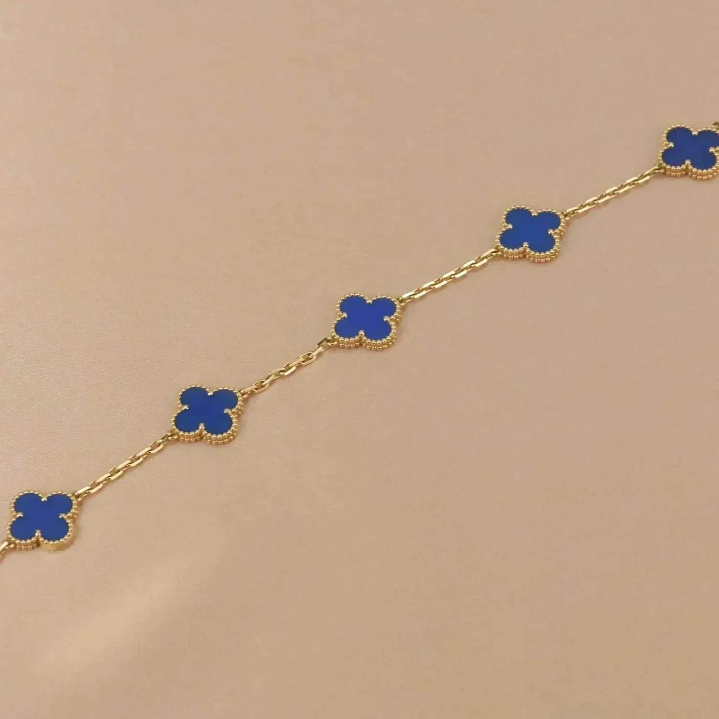 [Clover Jewelrys]CLOVER 5 MOTIFS BLUE AGATE BRACELET