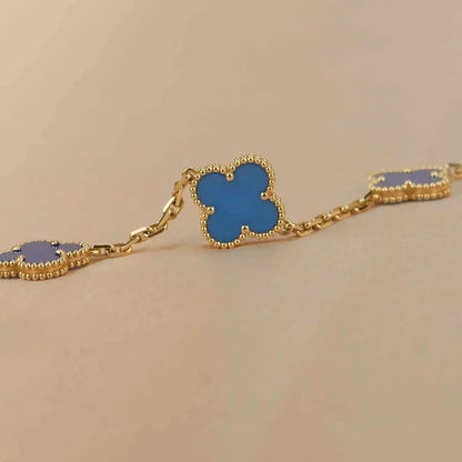 [Clover Jewelrys]CLOVER 5 MOTIFS BLUE AGATE BRACELET