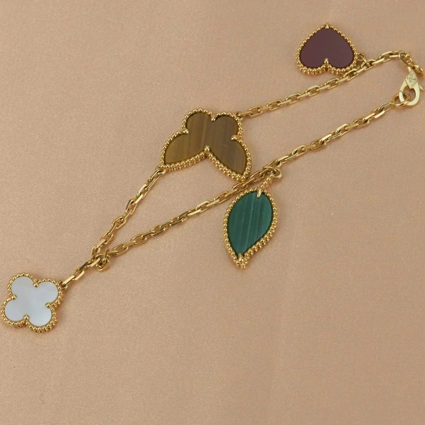 [Clover Jewelrys]LUCKY SPRING 5 MOTIF GOLD BRACELET