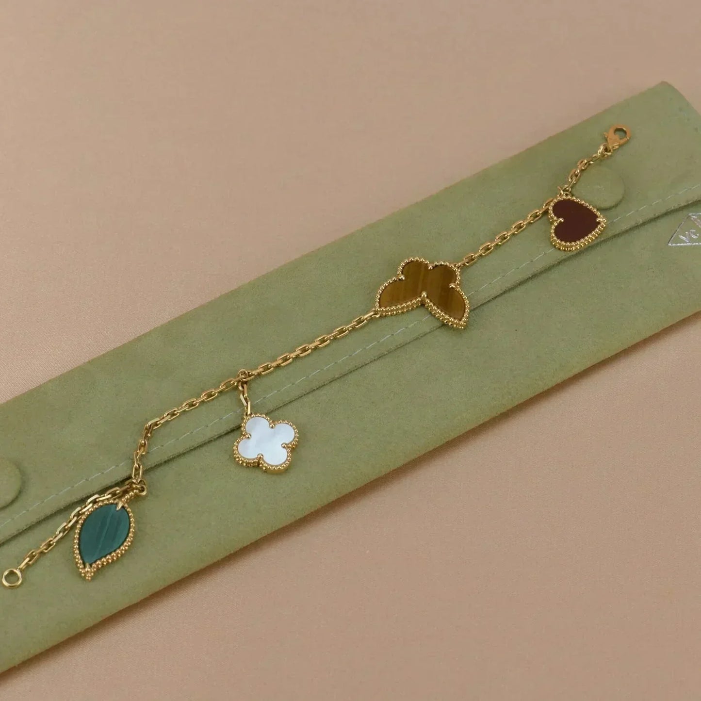 [Clover Jewelrys]LUCKY SPRING 5 MOTIF GOLD BRACELET