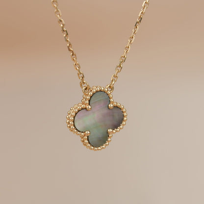 [Clover Jewelrys]CLOVER 15MM  GRAY MOTHER OF PEARL NECKLACE