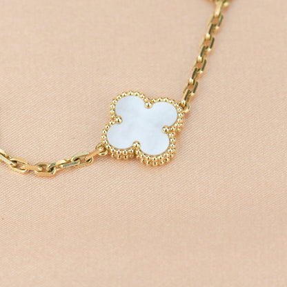 [Clover Jewelrys]CLOVER  5 MOTIF WHITE MOP BRACELET