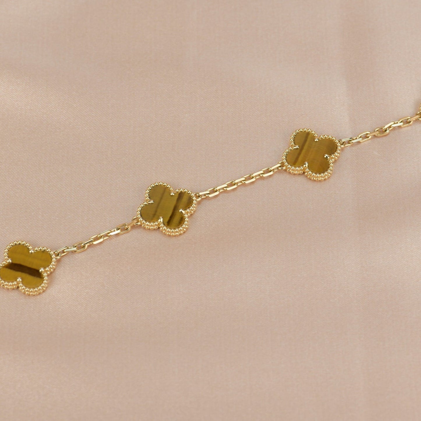 [Clover Jewelrys]CLOVER  5 MOTIFS TIGER EYE BRACELET